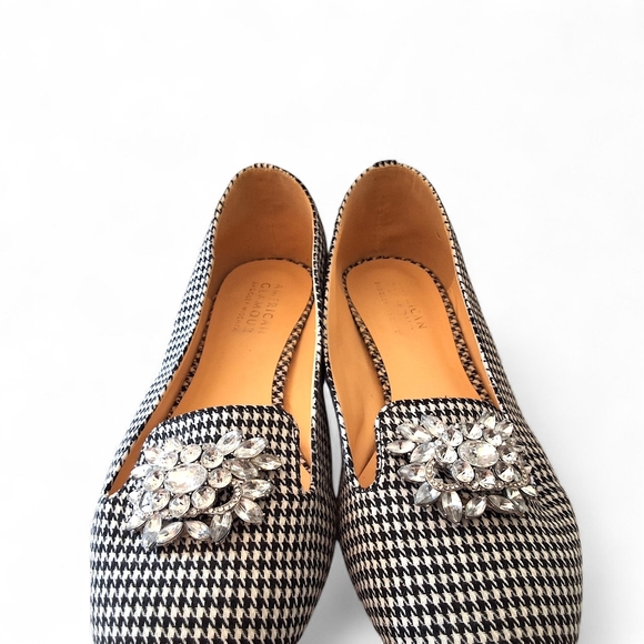 Badgley Mischka American Glamour Houndstooth Crystal Embellished Flats Size 10 - Picture 5 of 11